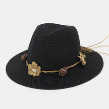 Load image into Gallery viewer, Sun Hat Womens Uv Protection Wide Brim Foldable Straw Hat Flower Decoration Elegant Beach Hat