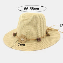 Load image into Gallery viewer, Sun Hat Womens Uv Protection Wide Brim Foldable Straw Hat Flower Decoration Elegant Beach Hat