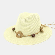 Load image into Gallery viewer, Sun Hat Womens Uv Protection Wide Brim Foldable Straw Hat Flower Decoration Elegant Beach Hat