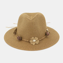 Load image into Gallery viewer, Sun Hat Womens Uv Protection Wide Brim Foldable Straw Hat Flower Decoration Elegant Beach Hat