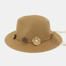 Load image into Gallery viewer, Sun Hat Womens Uv Protection Wide Brim Foldable Straw Hat Flower Decoration Elegant Beach Hat