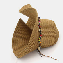 Load image into Gallery viewer, Sun Hat Womens Uv Protection Wide Brim Beach  Foldable Stylish Wild Brim Straw Hat