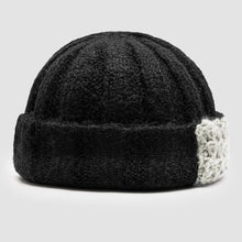 Load image into Gallery viewer, Unisex Acrylic Knitted Solid Color Striped Crochet Color-match Patch Warmth Brimless Beanie Landlord Cap Skull Cap