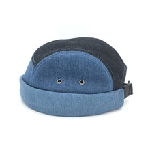 Load image into Gallery viewer, denim-stitching-docker-cap-brimless-hat-retro-skullcap-landlord-hat-miki-hat