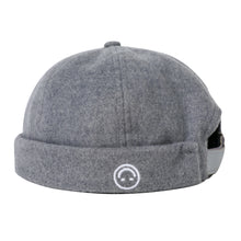 Load image into Gallery viewer, docker-cap-smile-embroidery-rolled-cuff-retro-skullcap-brimless-miki-hat-for-men-women