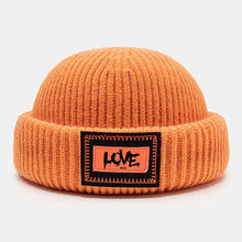 Load image into Gallery viewer, GegeenDomog Unisex Knitted Hat Letter Pattern Patch Brimless Flanging Outdoor Warmth Beanie Landlord Cap Skull Cap