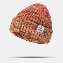 Load image into Gallery viewer, GegeenDomog Women Coarse Knitted Mixed Color Letter Label All-match Warmth Beanie Hat