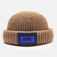 Load image into Gallery viewer, GegeenDomog Unisex Knitted Hat Letter Pattern Patch Brimless Flanging Outdoor Warmth Beanie Landlord Cap Skull Cap