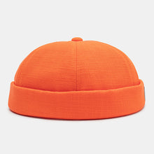 Load image into Gallery viewer, Unisex Letter Label Patch Skull Cap Brimless Beanie Landlord Cap Docker Cap