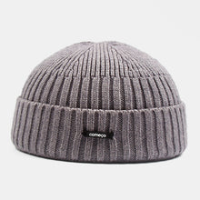 Load image into Gallery viewer, Unisex Knitted Solid Color Letter Label Dome All-match Brimless Beanie Landlord Cap Docker Cap