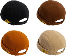 Load image into Gallery viewer, 4 Pack Docker Hat Brimless Hats Skullcap Beanie Hat Cap for Men Women Corduroy Retro Style Rolled Cuff Harbour Hat