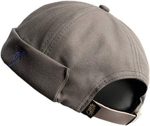 Load image into Gallery viewer, Men Hats Docker Cap Hats Beanie Sailor Cap Worker Hat Rolled Cuff Retro Brimless Hat with Adjustable