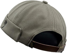 Load image into Gallery viewer, Men Hats Docker Cap Hats Beanie Sailor Cap Worker Hat Rolled Cuff Retro Brimless Hat with Adjustable