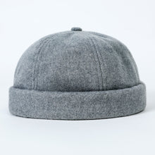 Load image into Gallery viewer, docker-cap-smile-embroidery-rolled-cuff-retro-skullcap-brimless-miki-hat-for-men-women