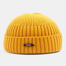 Load image into Gallery viewer, Unisex Knitted Solid Color Letter Label Dome All-match Brimless Beanie Landlord Cap Docker Cap