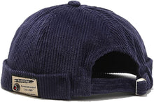 Load image into Gallery viewer, Men Hats Docker Cap Hats Beanie Sailor Cap Worker Hat Rolled Cuff Retro Brimless Hat with Adjustable