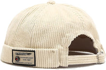 Load image into Gallery viewer, Men Hats Docker Cap Hats Beanie Sailor Cap Worker Hat Rolled Cuff Retro Brimless Hat with Adjustable