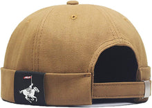 Load image into Gallery viewer, Men Hats Docker Cap Hats Beanie Sailor Cap Worker Hat Rolled Cuff Retro Brimless Hat with Adjustable