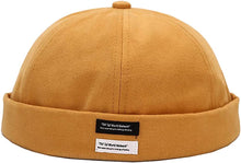 Load image into Gallery viewer, Men Hats Docker Cap Hats Beanie Sailor Cap Worker Hat Rolled Cuff Retro Brimless Hat with Adjustable