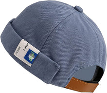Load image into Gallery viewer, Men Hats Docker Cap Hats Beanie Sailor Cap Worker Hat Rolled Cuff Retro Brimless Hat with Adjustable