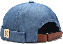 Load image into Gallery viewer, Men Hats Docker Cap Hats Beanie Sailor Cap Worker Hat Rolled Cuff Retro Brimless Hat with Adjustable