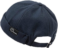 Load image into Gallery viewer, Men Hats Docker Cap Hats Beanie Sailor Cap Worker Hat Rolled Cuff Retro Brimless Hat with Adjustable
