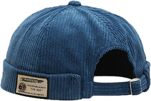 Load image into Gallery viewer, Men Hats Docker Cap Hats Beanie Sailor Cap Worker Hat Rolled Cuff Retro Brimless Hat with Adjustable