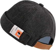 Load image into Gallery viewer, Men Hats Docker Cap Hats Beanie Sailor Cap Worker Hat Rolled Cuff Retro Brimless Hat with Adjustable