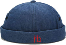 Load image into Gallery viewer, Men Hats Docker Cap Hats Beanie Sailor Cap Worker Hat Rolled Cuff Retro Brimless Hat with Adjustable