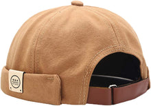 Load image into Gallery viewer, Men Hats Docker Cap Hats Beanie Sailor Cap Worker Hat Rolled Cuff Retro Brimless Hat with Adjustable