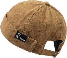 Load image into Gallery viewer, Men Hats Docker Cap Hats Beanie Sailor Cap Worker Hat Rolled Cuff Retro Brimless Hat with Adjustable