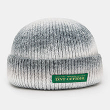 Load image into Gallery viewer, Unisex Knitted Tie-dye Gradient Color Letters Outdoor Warmth Dome Brimless Landlord Cap Docker Cap