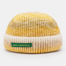 Load image into Gallery viewer, Unisex Knitted Tie-dye Gradient Color Letters Outdoor Warmth Dome Brimless Landlord Cap Docker Cap