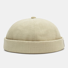 Load image into Gallery viewer, Unisex Letter Label Patch Skull Cap Brimless Beanie Landlord Cap Docker Cap