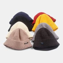 Load image into Gallery viewer, Unisex Knitted Solid Color Letter Label Dome All-match Brimless Beanie Landlord Cap Docker Cap