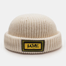 Load image into Gallery viewer, GegeenDomog Unisex Knitted Hat Letter Pattern Patch Brimless Flanging Outdoor Warmth Beanie Landlord Cap Skull Cap