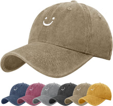 Load image into Gallery viewer, Baseball Cap for Men Women Cotton Adjustable Unisex Smile Plain Hat Classic Sports Hat Curved Brim Casual Summer Cap Daily Outdoor Used