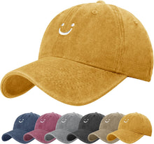 Load image into Gallery viewer, Baseball Cap for Men Women Cotton Adjustable Unisex Smile Plain Hat Classic Sports Hat Curved Brim Casual Summer Cap Daily Outdoor Used