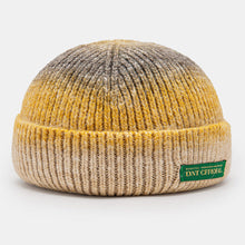Load image into Gallery viewer, Unisex Knitted Tie-dye Gradient Color Letters Outdoor Warmth Dome Brimless Landlord Cap Docker Cap