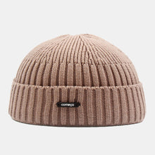 Load image into Gallery viewer, Unisex Knitted Solid Color Letter Label Dome All-match Brimless Beanie Landlord Cap Docker Cap