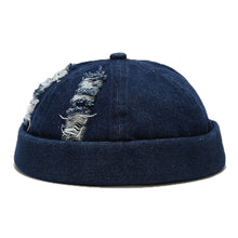 Load image into Gallery viewer, GegeenDomog Denim Docker Cap Manual Hollowing Brimless Hat Miki Hat for Men Women with Adjustable