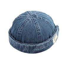 Load image into Gallery viewer, Denim-Brimless-Docker-Cap-Adjustable