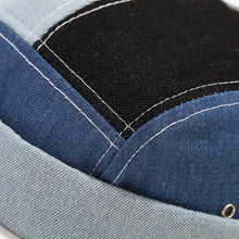 Load image into Gallery viewer, denim-docker-cap-stitching-brimless-hat-retro-skullcap-landlord-hat-miki-hat
