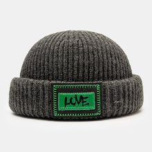 Load image into Gallery viewer, GegeenDomog Unisex Knitted Hat Letter Pattern Patch Brimless Flanging Outdoor Warmth Beanie Landlord Cap Skull Cap