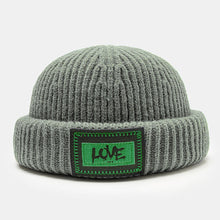 Load image into Gallery viewer, GegeenDomog Unisex Knitted Hat Letter Pattern Patch Brimless Flanging Outdoor Warmth Beanie Landlord Cap Skull Cap