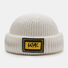 Load image into Gallery viewer, GegeenDomog Unisex Knitted Hat Letter Pattern Patch Brimless Flanging Outdoor Warmth Beanie Landlord Cap Skull Cap