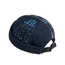Load image into Gallery viewer, denim-docker-cap-brimless-hat-miki-hat-for-men-women-with-adjustable