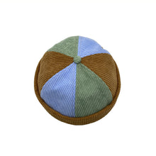 Load image into Gallery viewer, docker-cap-beanie-sailor-cap-worker-hat-rolled-cuff-retro-corduroy-brimless-hat