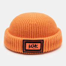 Load image into Gallery viewer, GegeenDomog Unisex Knitted Hat Letter Pattern Patch Brimless Flanging Outdoor Warmth Beanie Landlord Cap Skull Cap