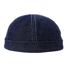 Load image into Gallery viewer, denim-retro-brimless-hat-docker-cap-miki-hat-for-men-women